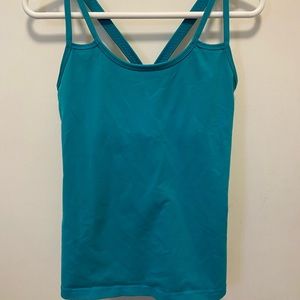 One tooth blue tank